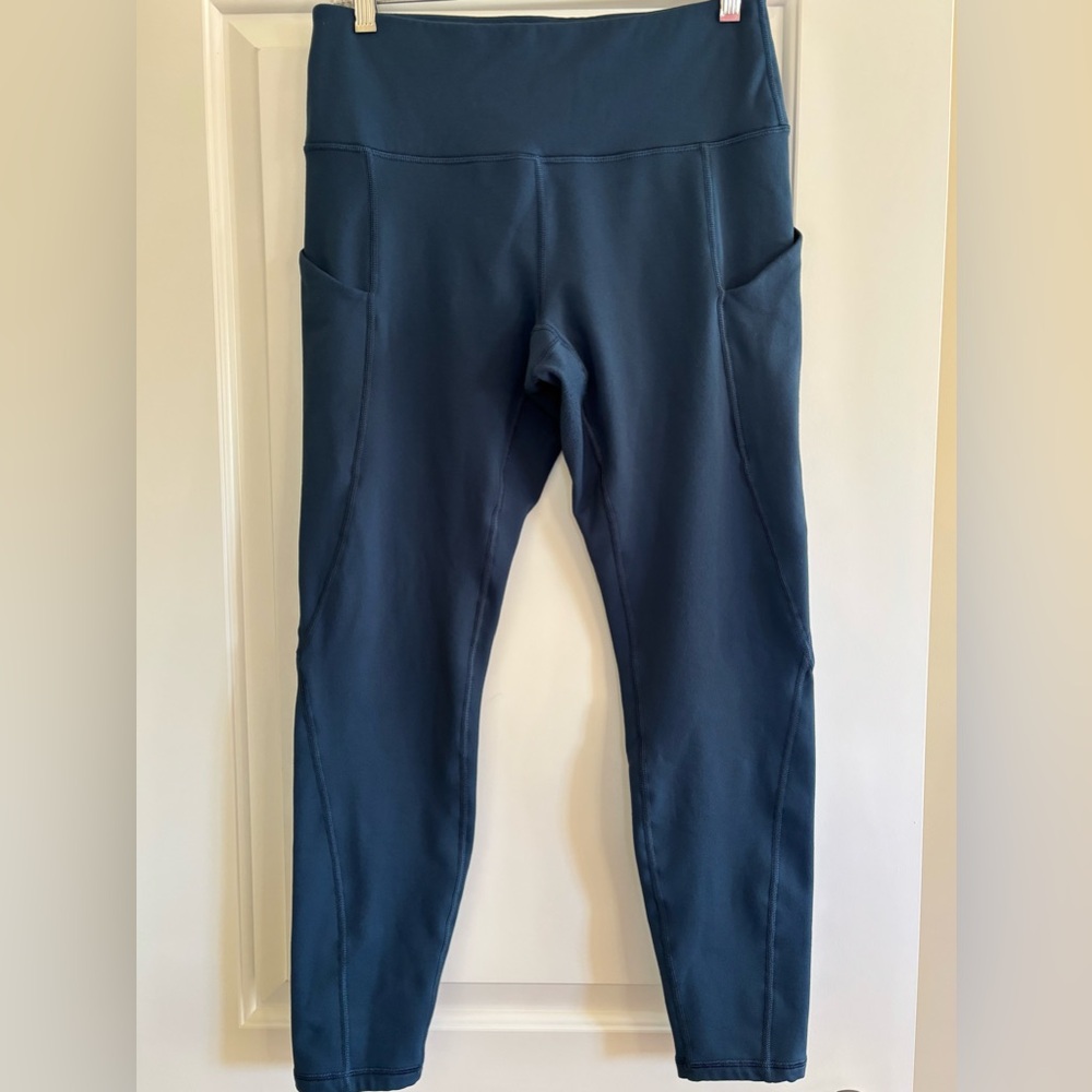 Ewedoos Teal Blue Activewear Fleece Lined Leggings